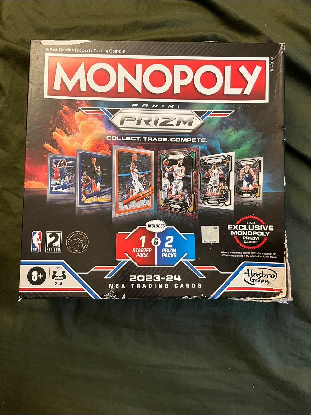 Monopoly Panini Prizm NBA Trading Cards Board Game - Black